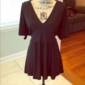 Black low cut top with tie back